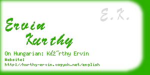 ervin kurthy business card